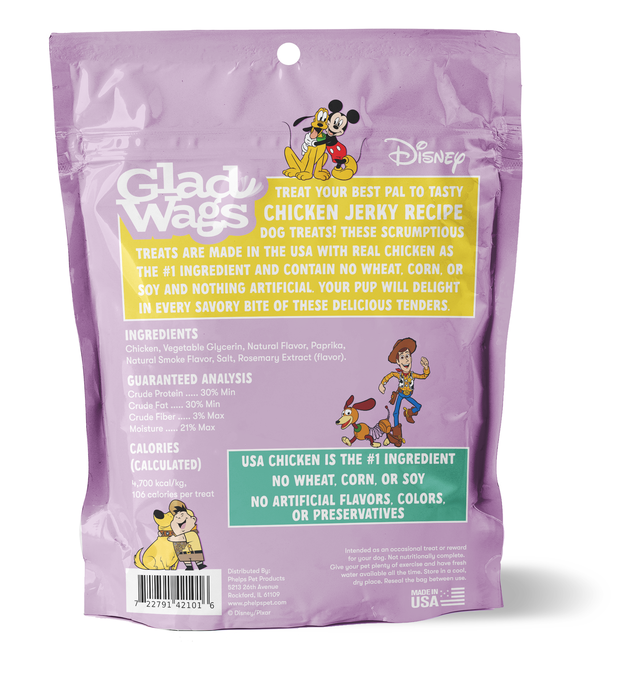 Table Scraps - Wholesale Pet Treats - Dog - Glad Wags Chicken Jerky - 8oz1