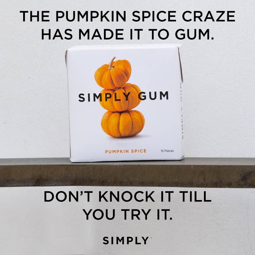 Simply Gum – wholesale Tuggummi – Pumpkin Spice Tuggummi - Naturligt + Plastfritt | 6-pack6