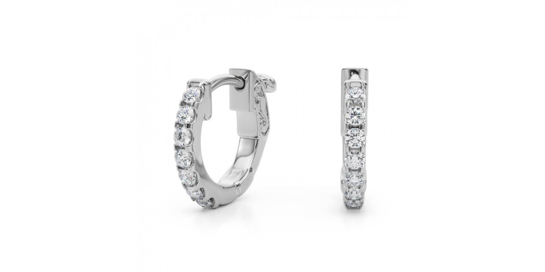 OISHI DIAMONDS - Vendita all'ingrosso Orecchini a cerchio - Orecchini a cerchio con diamanti scintillanti, eleganti orecchini in oro 14 carati 7