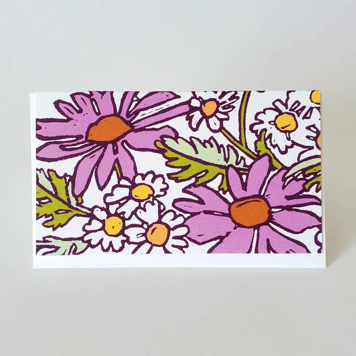 Daisy Flower Mini Note Card, Florist Gift Tag, Flower Tag for wholesale by Little Green
