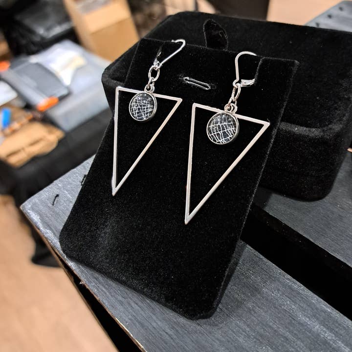 Real Spiderweb Open Large Triangle (Earrings) for wholesale by Hell Kitten RVA