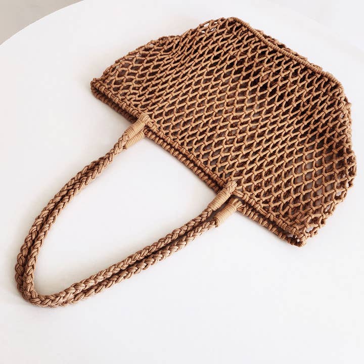 ACCITY - Wholesale Beach Bag - Woven Cotton Shoulder Beach Bag, Hollow Design_CWAB08098