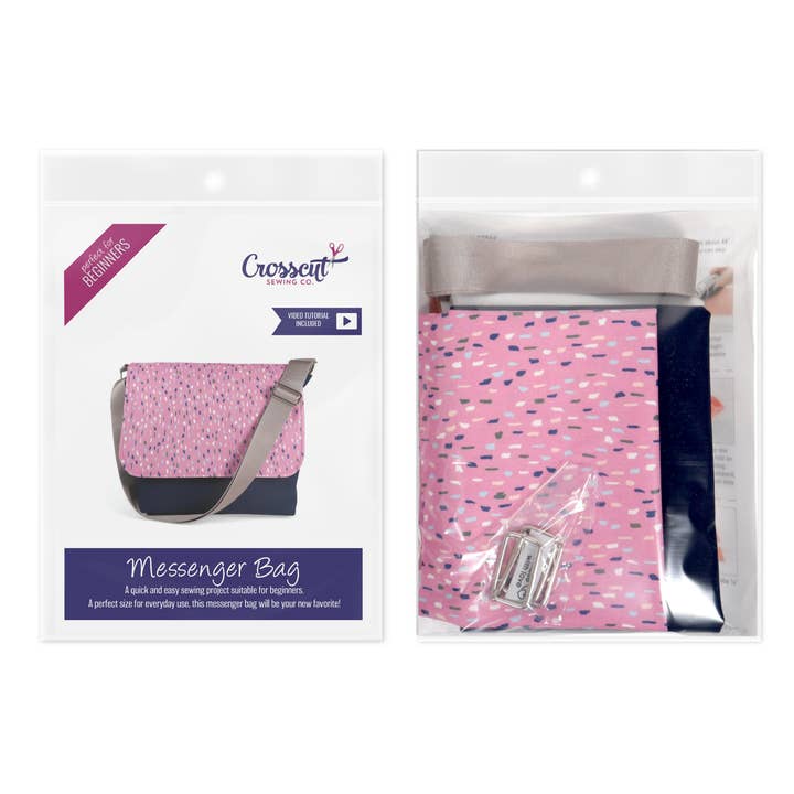 Crosscut Sewing Co. - Wholesale DIY Craft Kit - Messenger Bag Sewing Kit - DIY Beginner Sewing Project Kit Kids and Adults18
