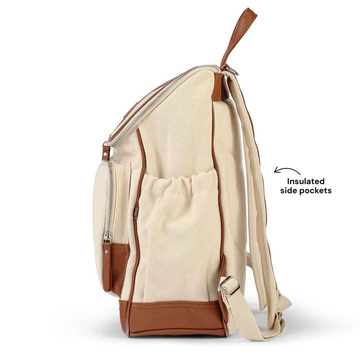OiOi - Wholesale Diaper Bag - Baby - Signature Nappy Backpack - Natural Canvas
