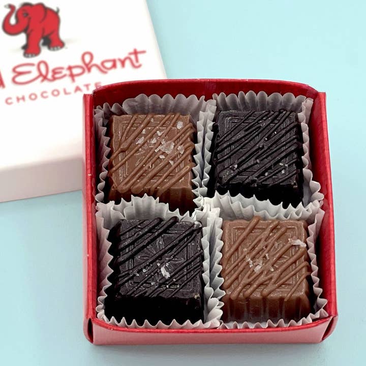 The Sea Salt Carmel Collection: Our Best Selling Chocolates for wholesale by Concordia Red Elephant Chocolate