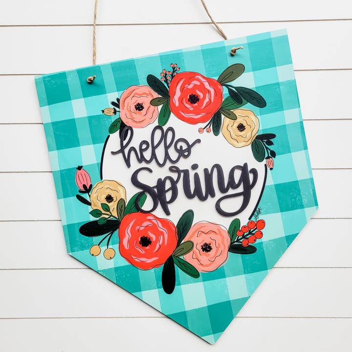 Door hanger - Hello Spring for wholesale by Studio 29 Eleven