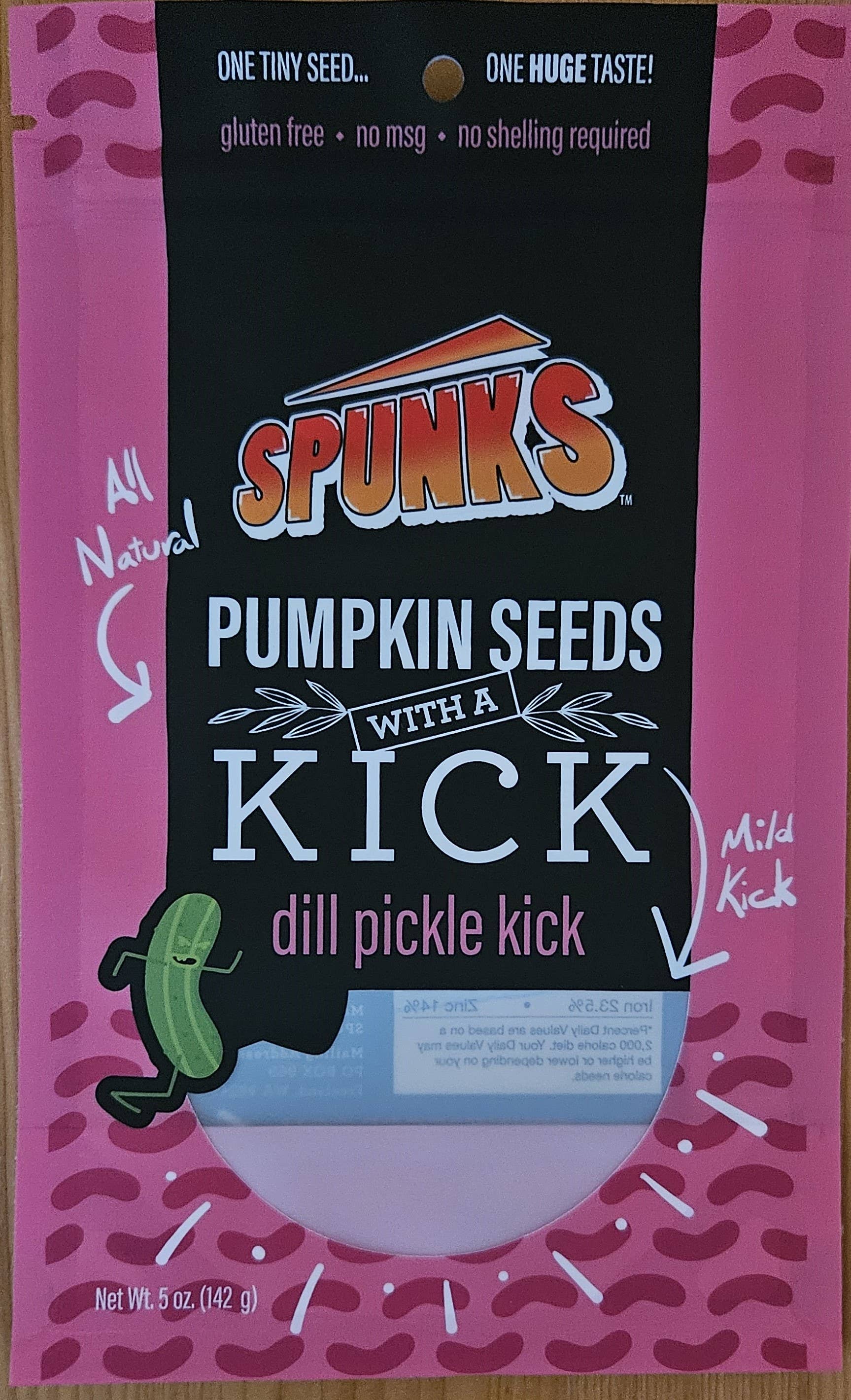 SPUNKS 'pumpkin seeds with a kick' - Wholesale Seeds/Kernels - SPUNKS Dill Pickle Kick 5 oz.