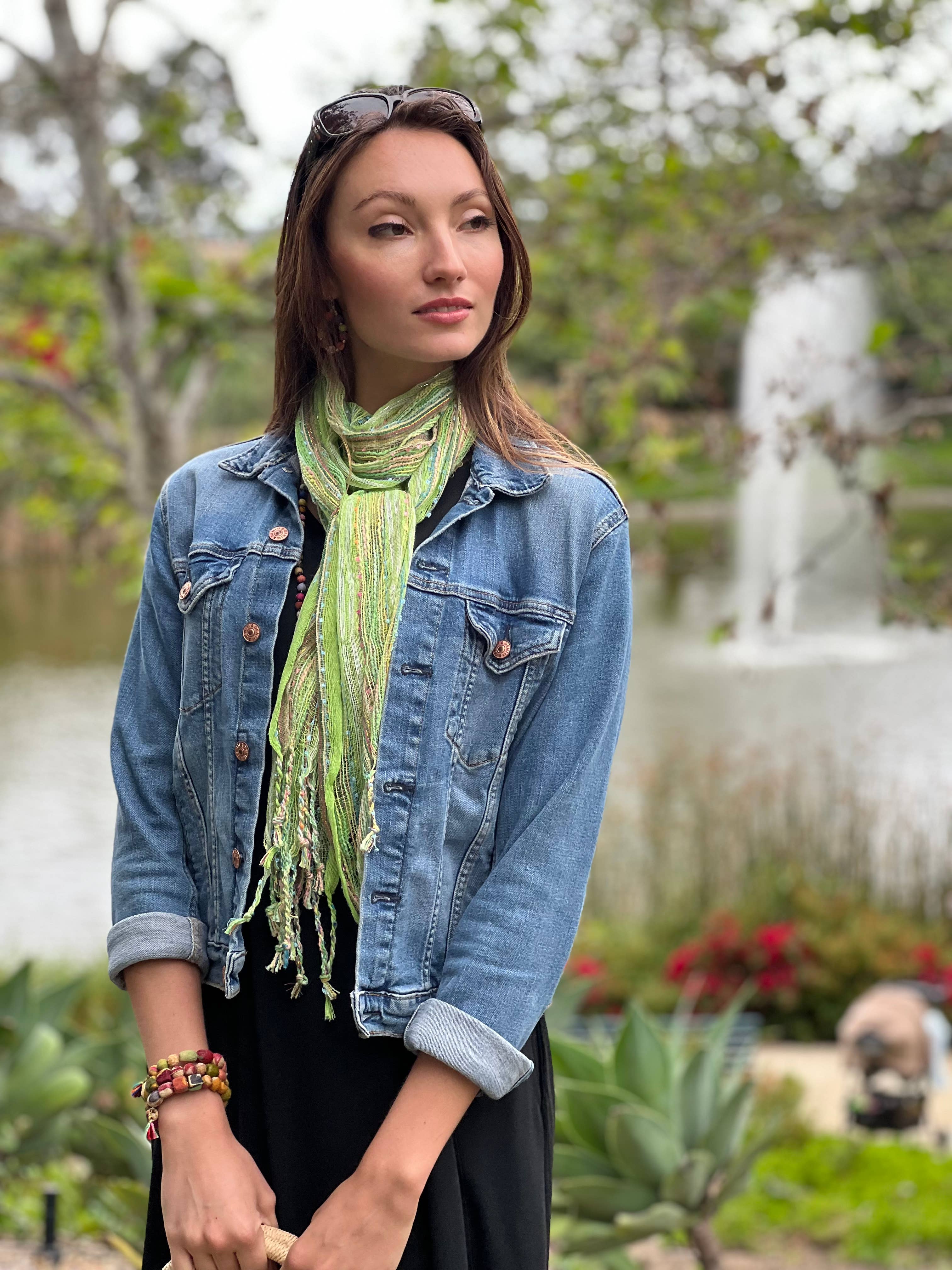 Humble Hilo – wholesale Scarf – Women's – Humble Hilo Multicolored Thread Artisan Scarf64