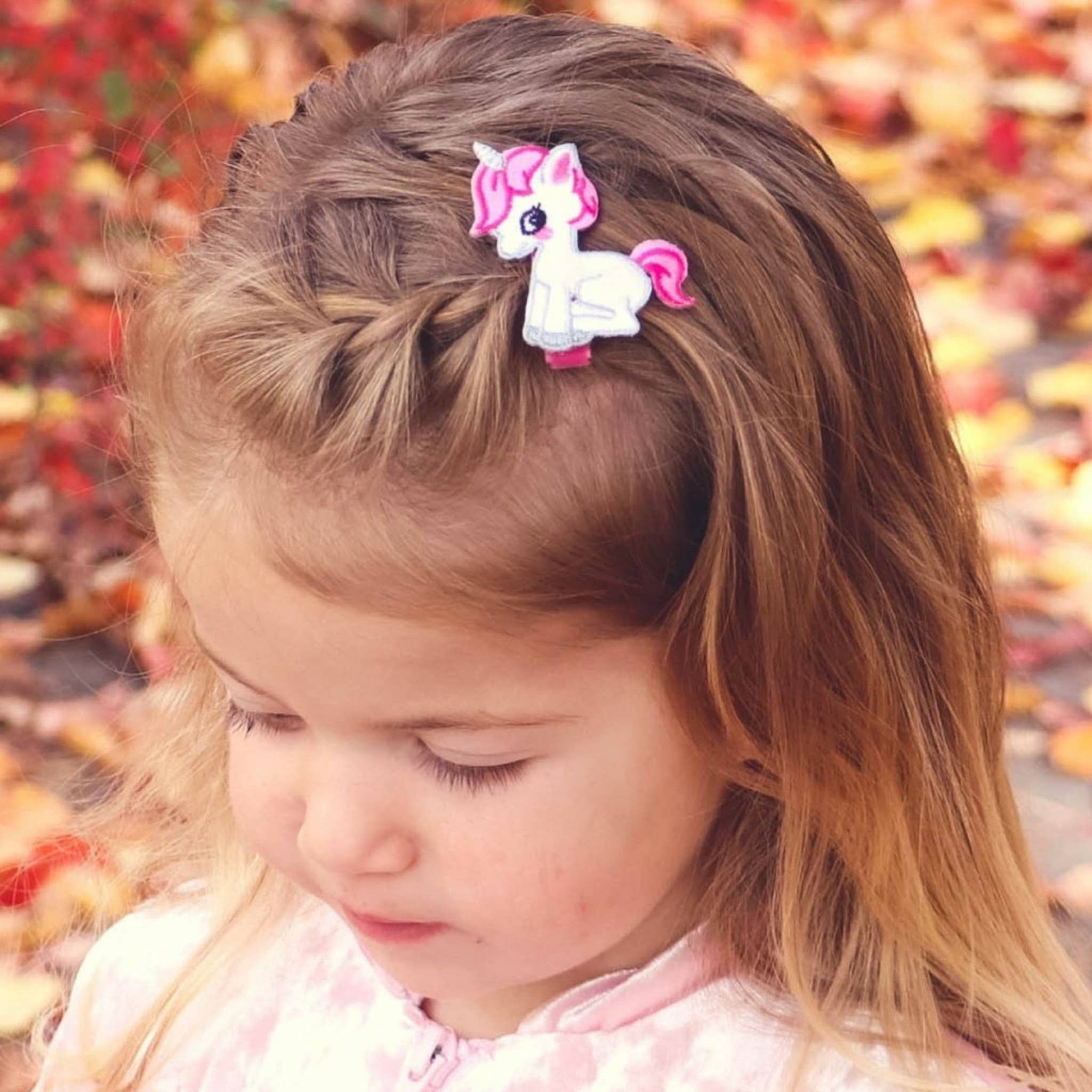 Shocking Pink Bella Baby Unicorn Novelty Hair Clip for wholesale on Faire1