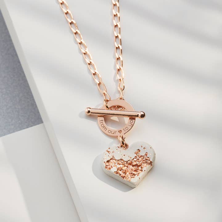 Heart necklace JASMINA | White Rosé for wholesale by Concrete Jungle GmbH & Co. KG