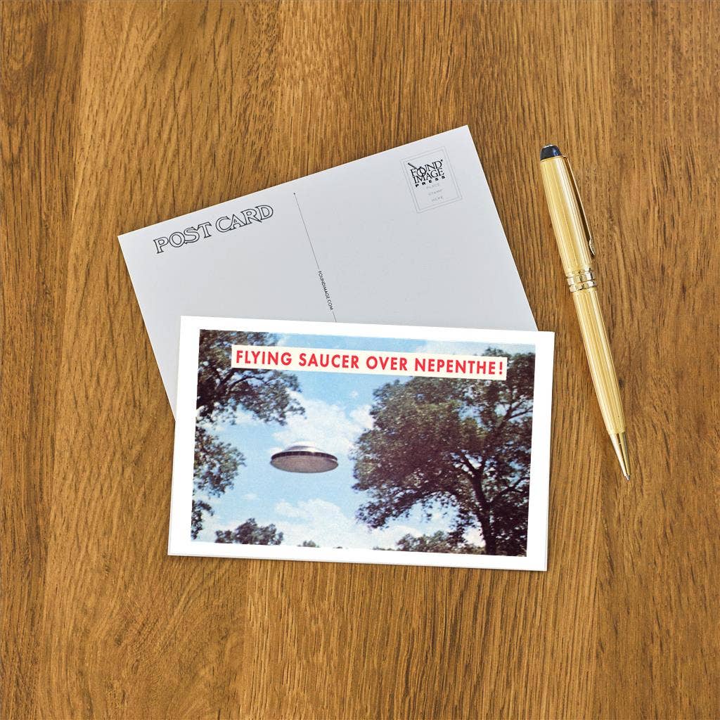 Found Image Press - Wholesale Postcard - Postcard CA-1129 Flying Saucer over Nepenthe, California1