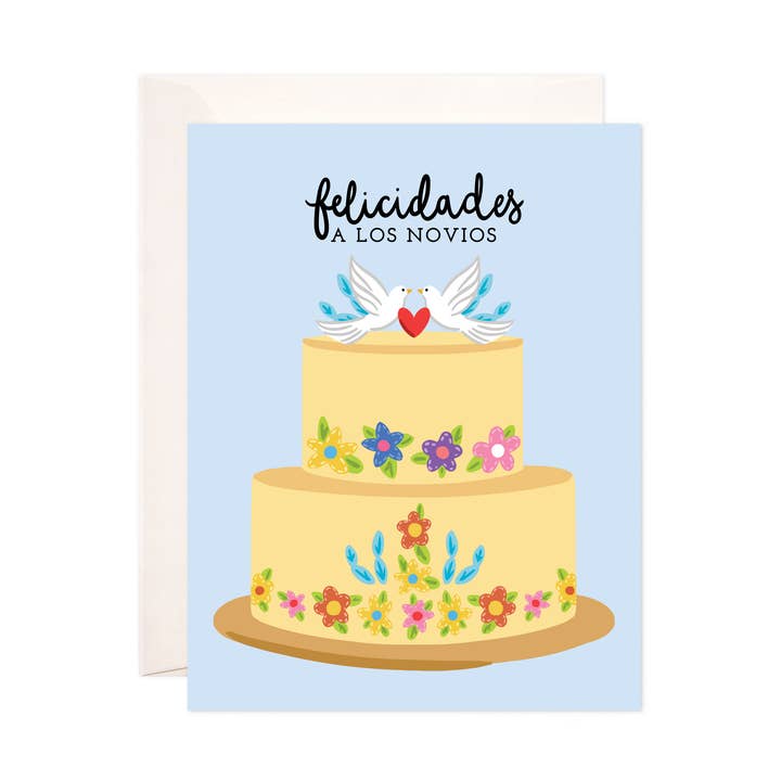 Novios Cake Greeting Card - Spanish Wedding Card for wholesale by Bloomwolf Studio