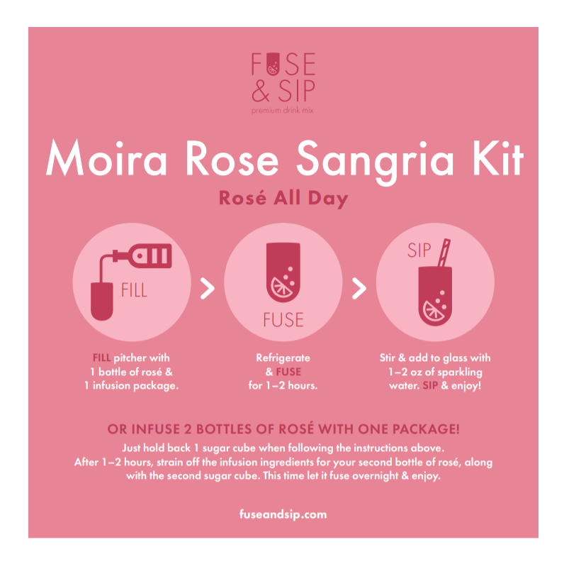 Fuse and Sip - Wholesale Cocktail Mix/Syrup - Moira Rosé Sangria - Rose, Cranberry Pineapple Infusion2
