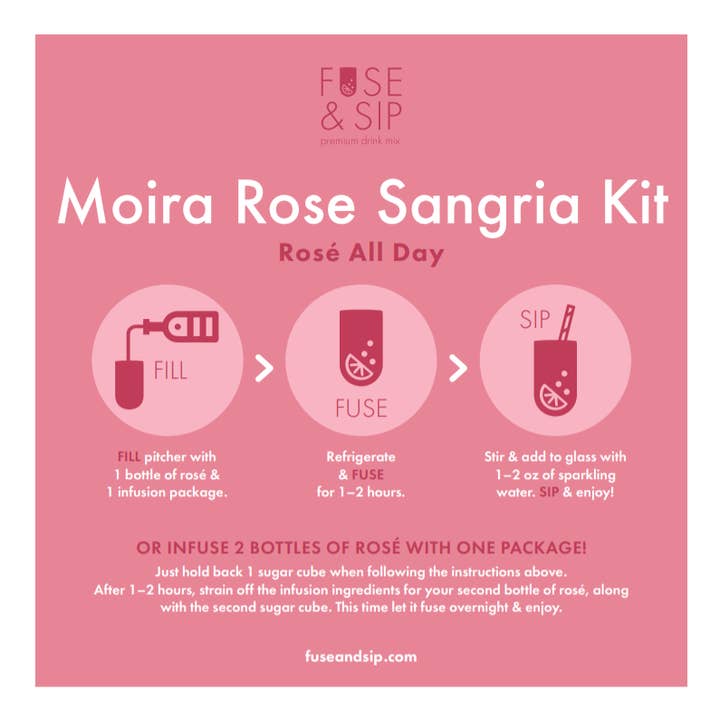 Fuse and Sip - Wholesale Cocktail Mix/Syrup - Moira Rosé Sangria - Rose, Cranberry Pineapple Infusion2