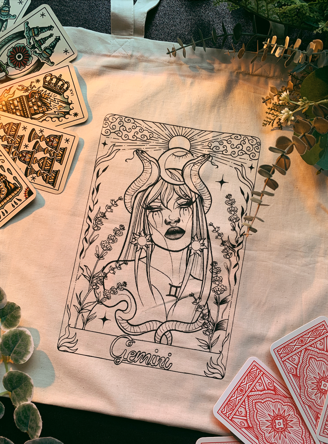 Ruby Rose Designs – Engroshandel Tote bag - Dame – Zodiac goddess tarotkort-taske fra Ruby Rose Designs12