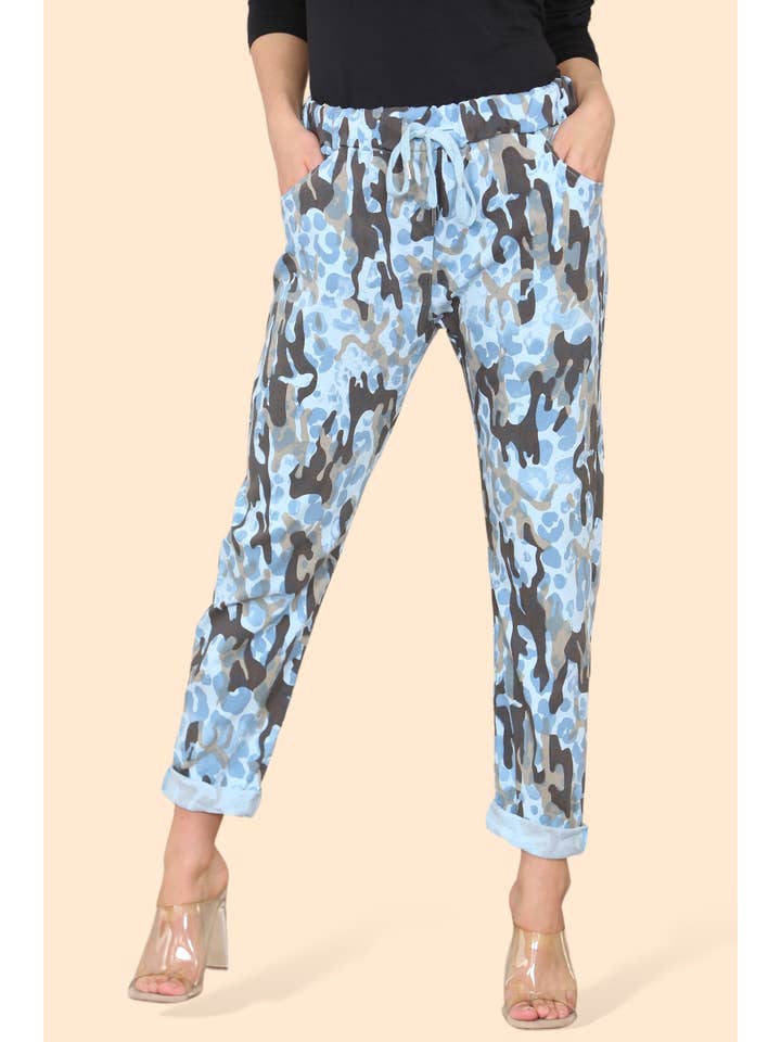 Kurt Muller - Wholesale Pants - Women's - Leopard Print Bi-Stretch Magic Trousers