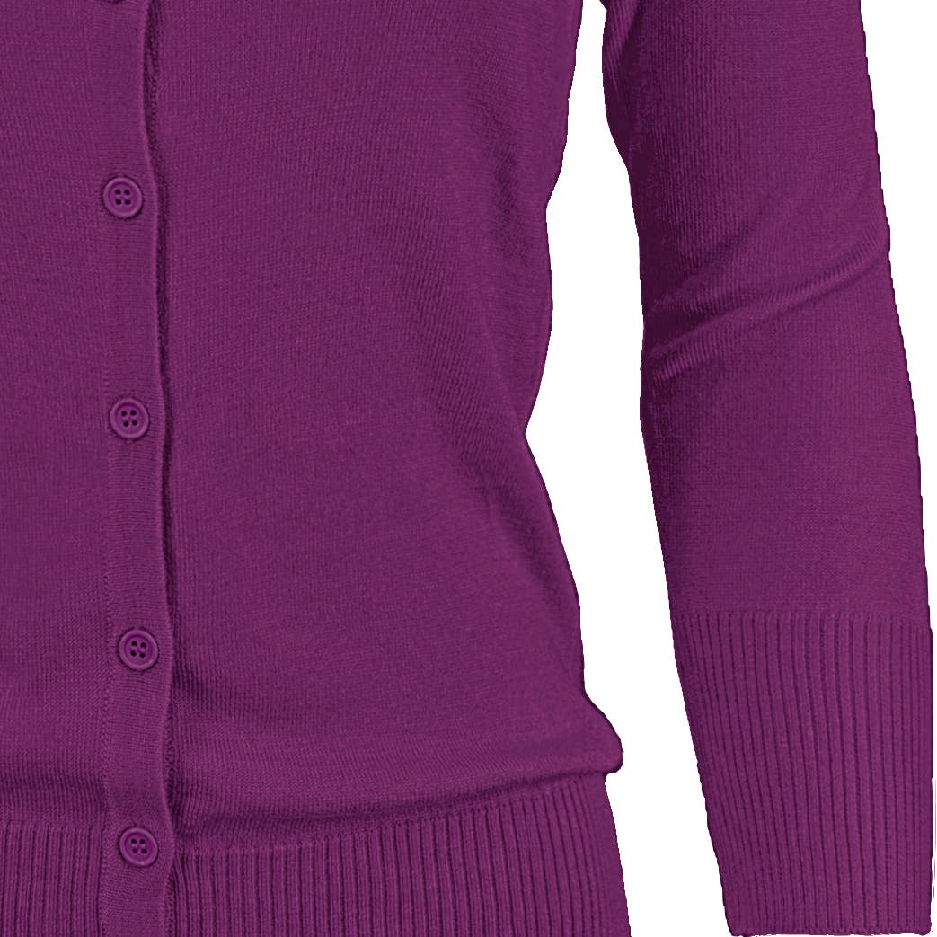 Mak - Wholesale Cardigan - Women's - 3/4 Sleeve Crewneck Plus Size Knit Cardigan Sweater CO079PL60