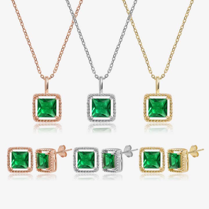 Kärlek Dig Fyrkantig Smaragdsmyckeset för wholesale av Meissa Jewelry