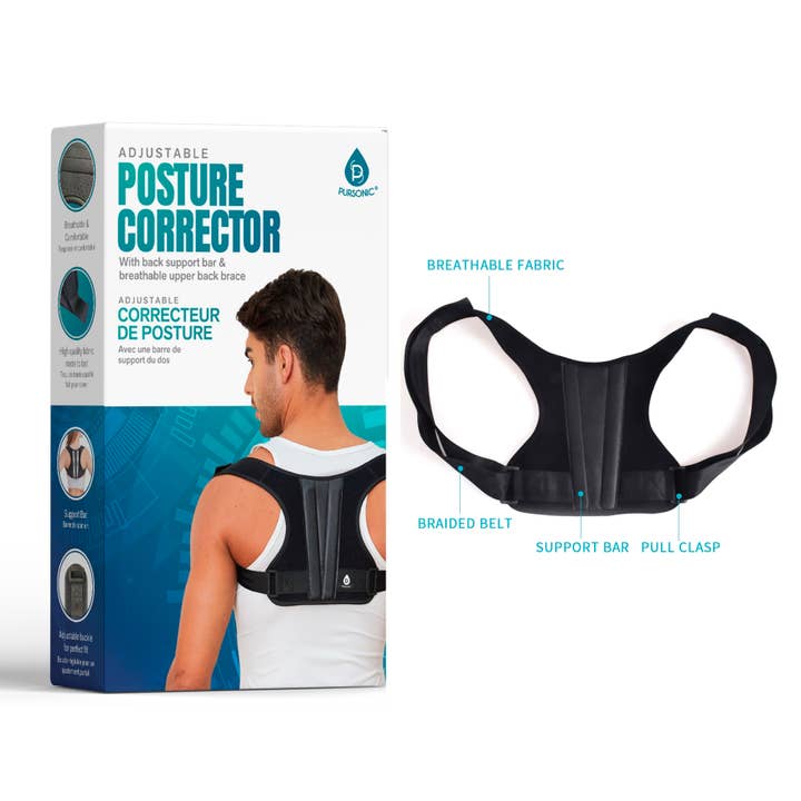 Corrector de postura ajustable con barra de soporte para la espalda para venta al por mayor de Pursonic