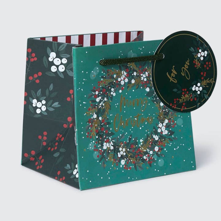 Wreath Mug Gift Bag for wholesale by Belly Button Designs