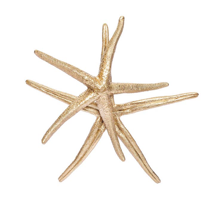 Coastal Gold Double Sea Star Decorative Figurine for wholesale by C&F Home