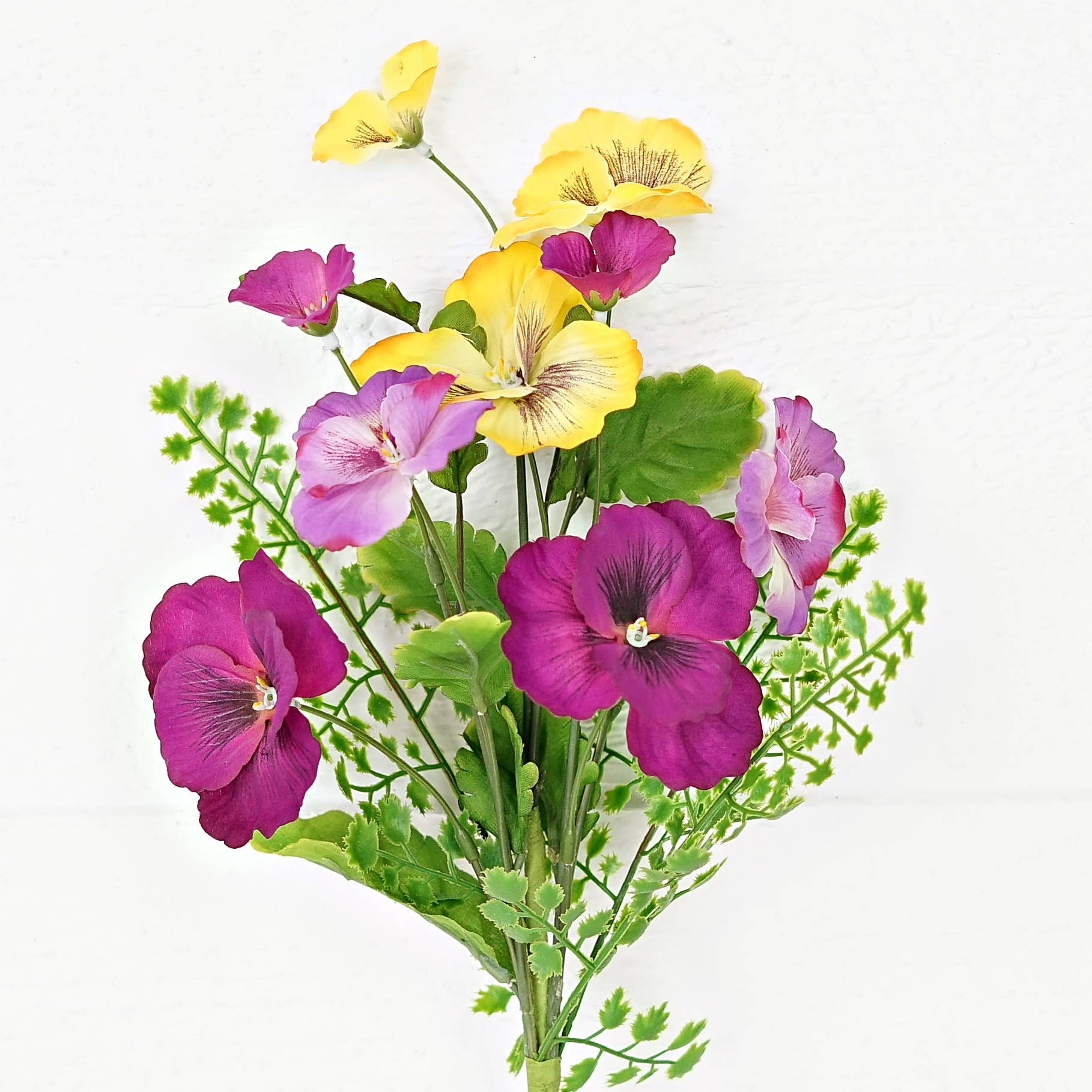 Impressive Enterprises, Inc. - Wholesale Artificial Flowers - 35206- 16in Bush-Mixed Pansy Garden-1