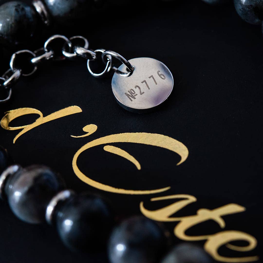 d'Este - Vendita all'ingrosso Bracciale con perline - Bracciale Agata Grigia 8Mm3