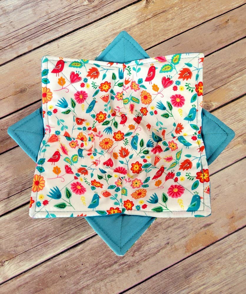 Burpie Bibs Boutique - Wholesale Oven Mitt/Pot Holder - Spring Bowl Cozy | Floral Hot Pad | Flower Flowers Bee Bees4