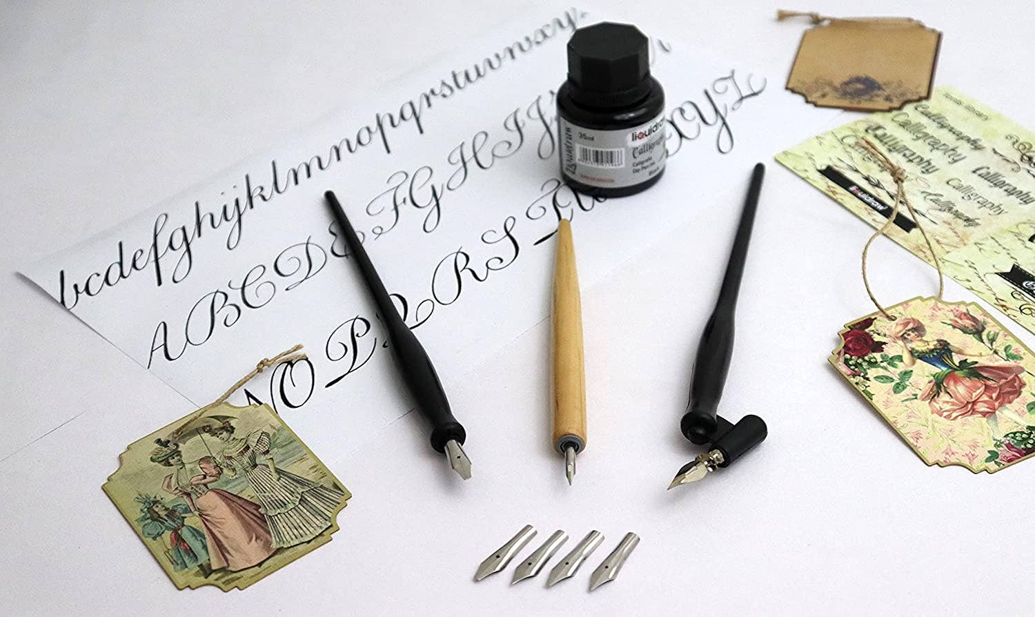 Liquidraw - Wholesale Pen - Liquidraw Calligraphy Pens Set Dip Pen Nibs Holder Set With Black Calligraphy Ink For Artists, Beginners, Adults & Kids5