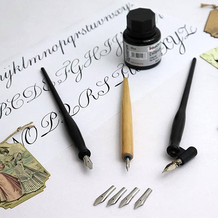Liquidraw - Wholesale Pen - Liquidraw Calligraphy Pens Set Dip Pen Nibs Holder Set With Black Calligraphy Ink For Artists, Beginners, Adults & Kids5