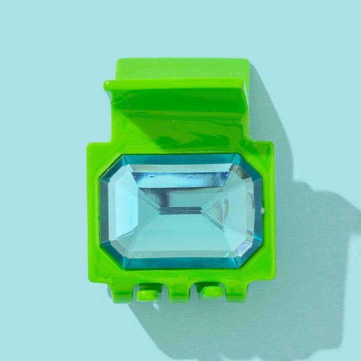 *EN SOLDE* Pince à cheveux - Petit - Vert avec pierre émeraude bleue pour la vente par Taylor Elliott Designs
