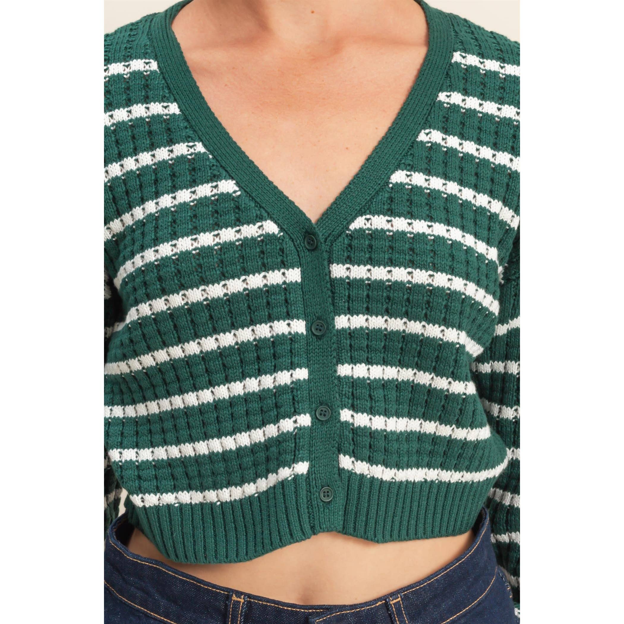 HYFVE - Vendita all'ingrosso Cardigan - Donna - Cardigan a righe con maniche lunghe e bottoni19