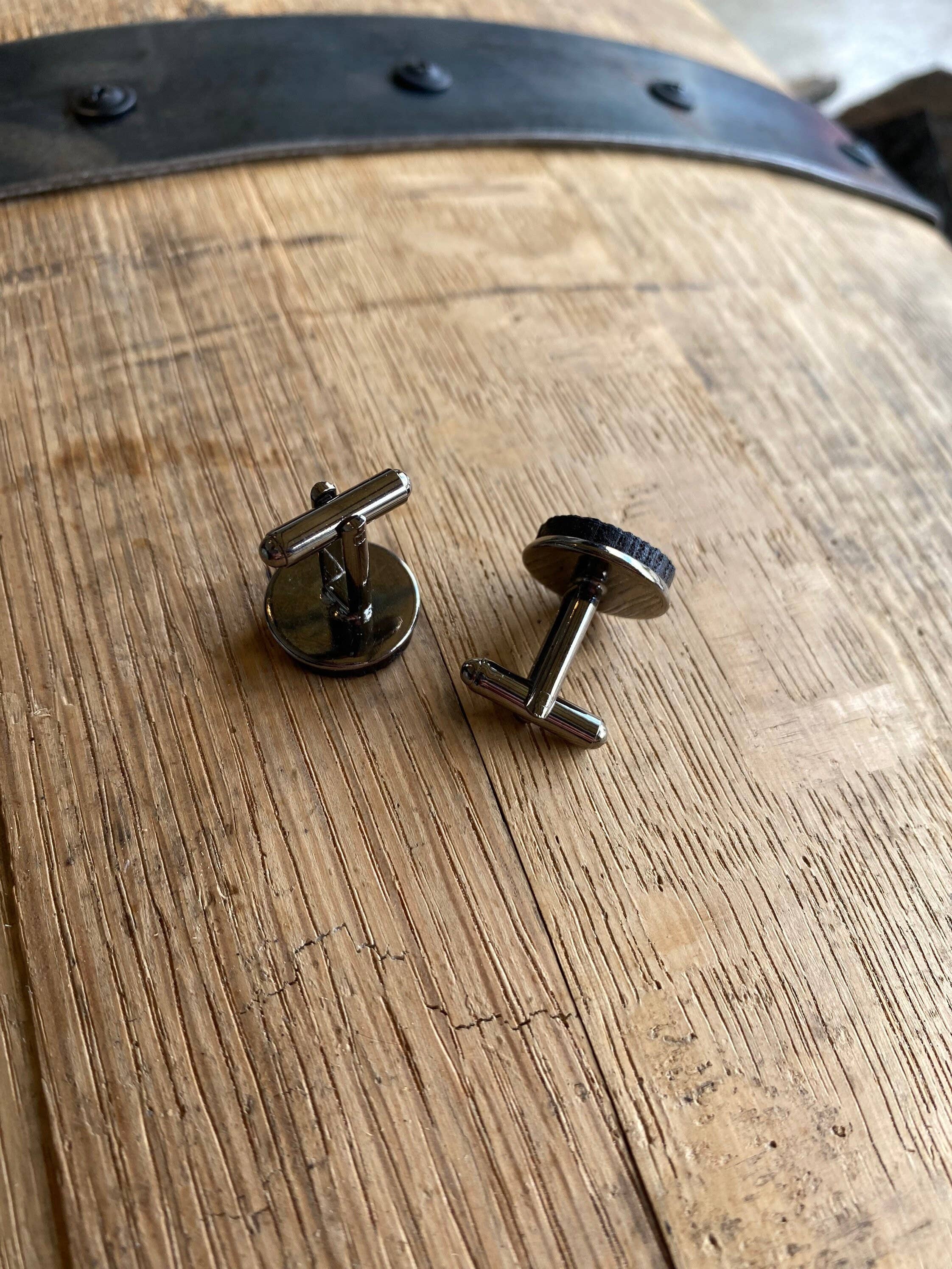 TWWKY – Botões de punho - Homem por atacado – Abotoaduras Bourbon Barrel Char de Madeira Recuperada de Kentucky5