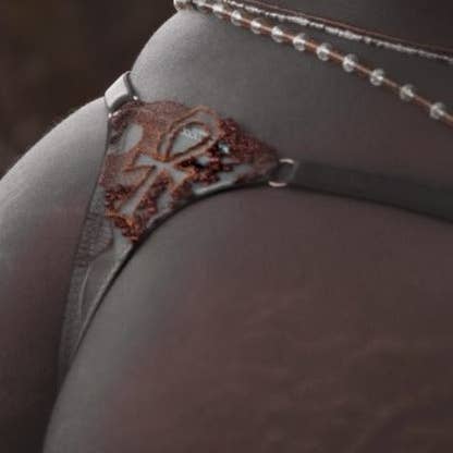 Divine Feminine Embroidered Thong for wholesale by IHUOMA