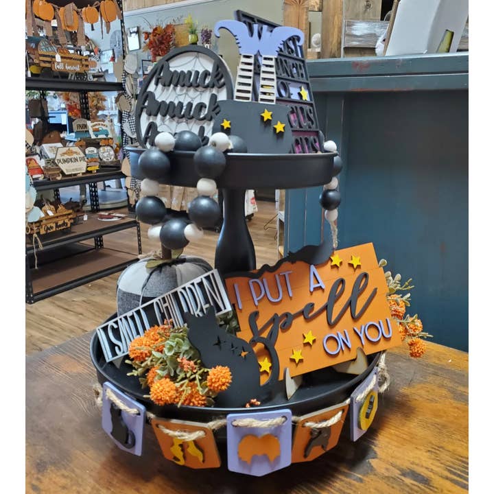 Hocus Pocus Halloween Tier Tray Kit craft diy kit for wholesale by Rustic Home Co LLC
