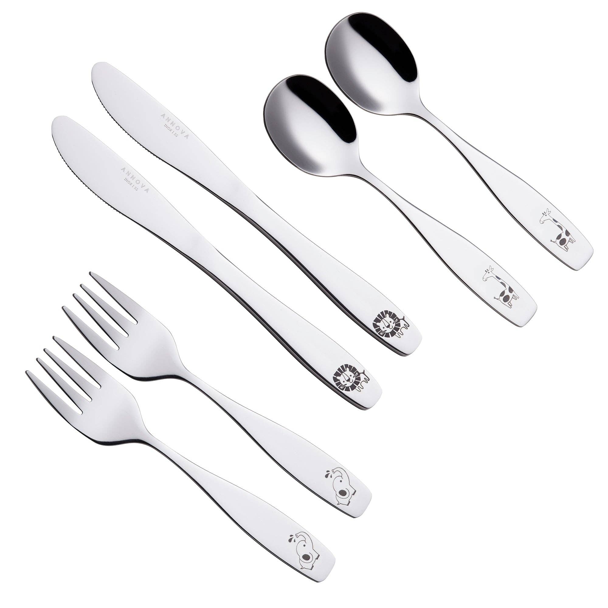 ANNOVA - Wholesale Flatware Set - Kids & Baby - ANNOVA Animals Kids Safe Silverware 6 Pieces Flatware Set Stainless Steel4