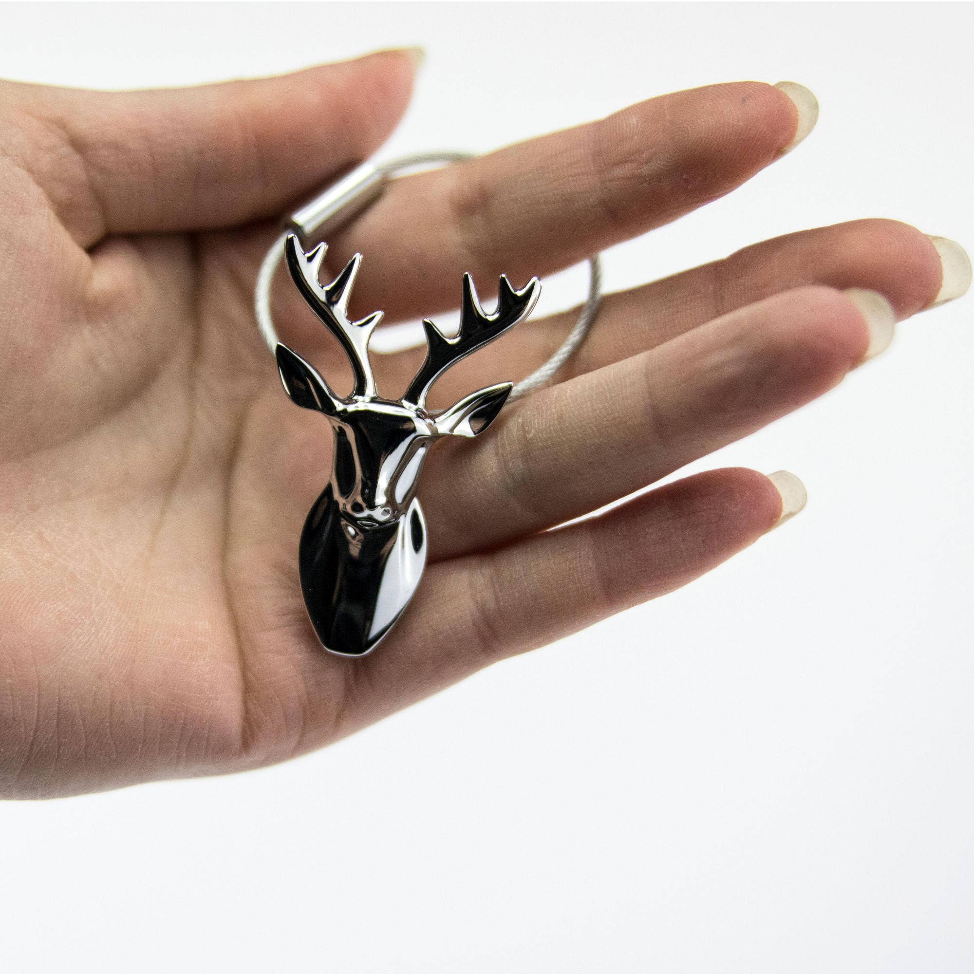 Troika, Duke Baron & Paperthinks by Brand Node, Inc. - Wholesale Keychain - Unisex - Toika Platzhirz Deer Head Key Chain  with Nail Friendly Loop3