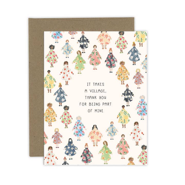 Almeida Illustrations - Wholesale Thank You Card - It Takes a Village Card | Thank You Card3
