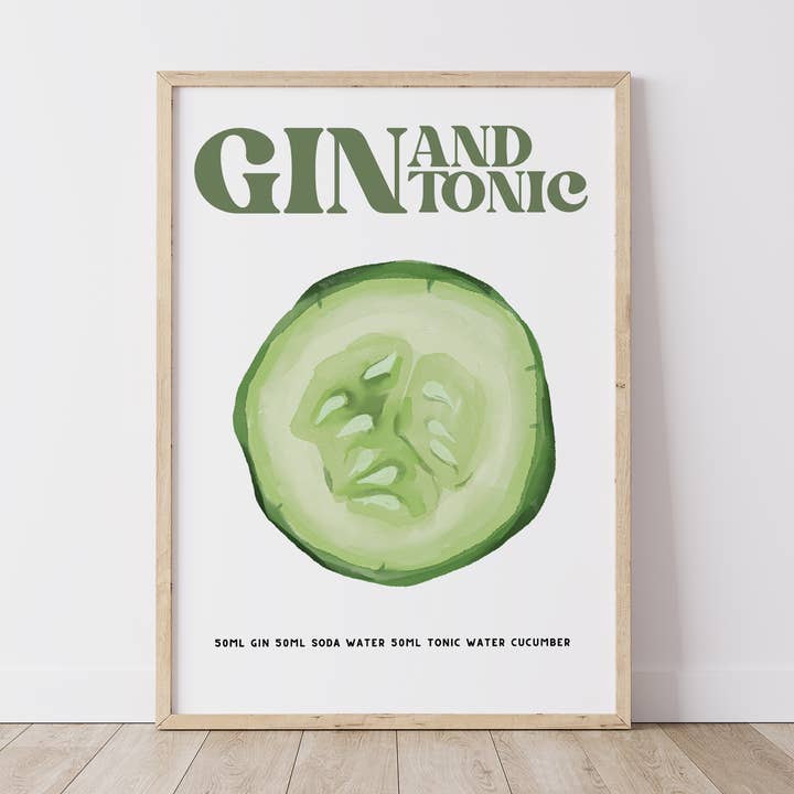 Gin and Tonic Recipe for wholesale by Chalk & Ivy Prints