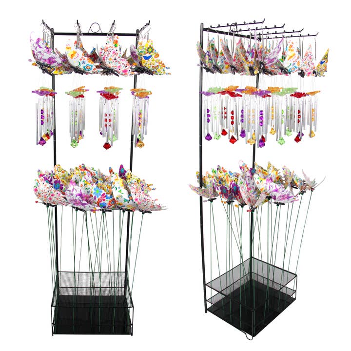 WindyWing Floral Print Stakes and Chimes (48) for wholesale by Exhart