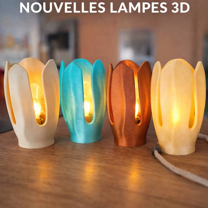 Tulipan stemningslampe – Håndlavet fransk fremstilling for engroshandel hos Ben-J-3Dcrea