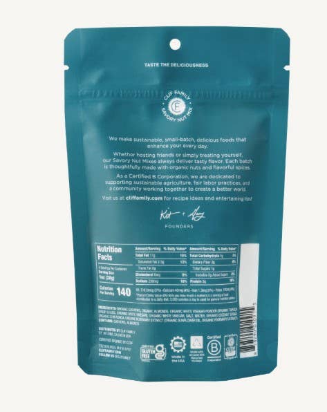 Clif Family Napa Valley, Certified B Corp Company - Wholesale Nuts - Organic Salt & Vinegar Mixed Nuts - Gluten Free1