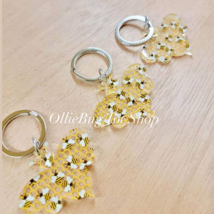 Bee Keychains for wholesale by OllieBug Tot Shop