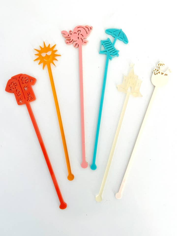 Summer Stir Sticks - Beach Set for wholesale by Lucky Lemon Paper Co.