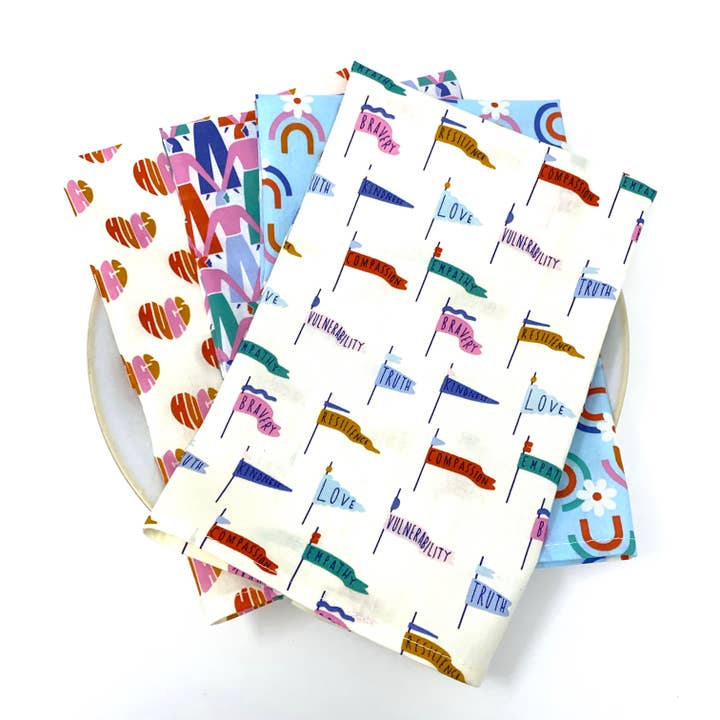 Organic Napkins Set of 4 Universal Love for wholesale by mmb by hand