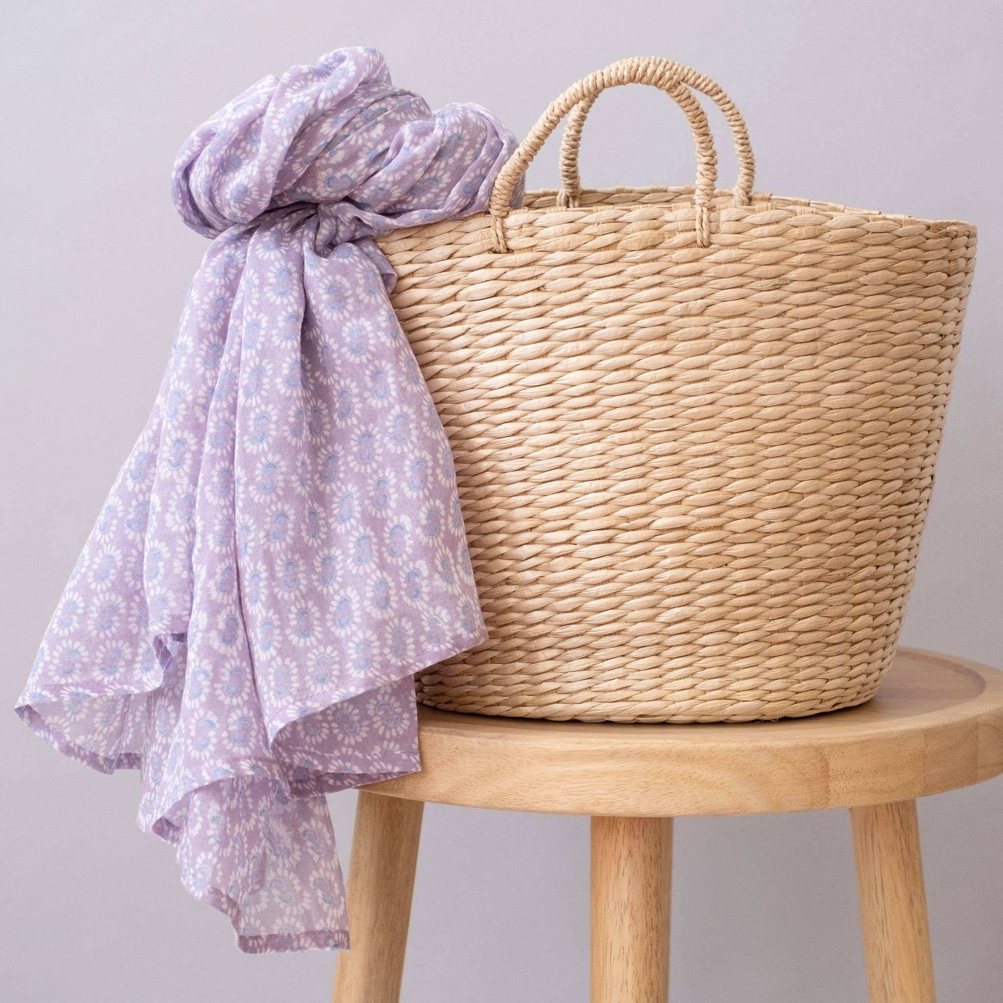 Graymarket Design - Wholesale Scarf - Women's - Sunburst Lilac Block Printed Scarf2