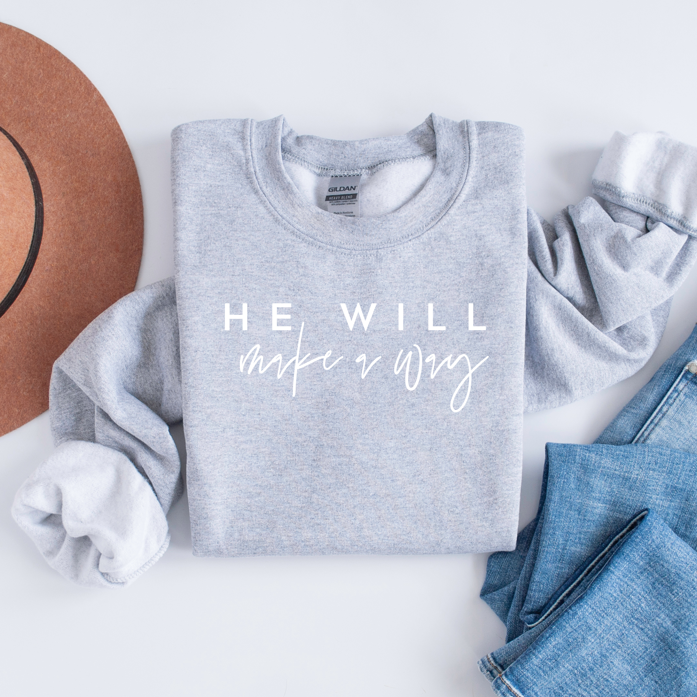 Faith & Life Christian Brands - Wholesale Graphic Sweatshirt - Women's - Isaiah He Will Make A Way New Year Bible Verse Crewneck11