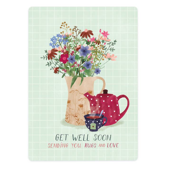 card Get well soon - sending hugs and love for wholesale by The Lemonbird