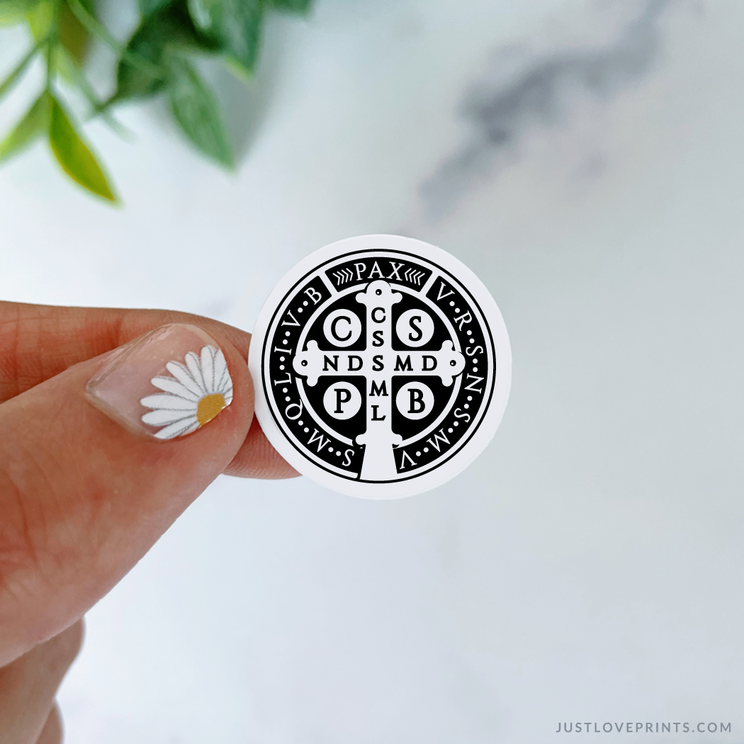 Just Love Prints - Catholic Stickers & Gifts - Wholesale Sticker - Mini St. Benedict Medal Sticker Sheet3