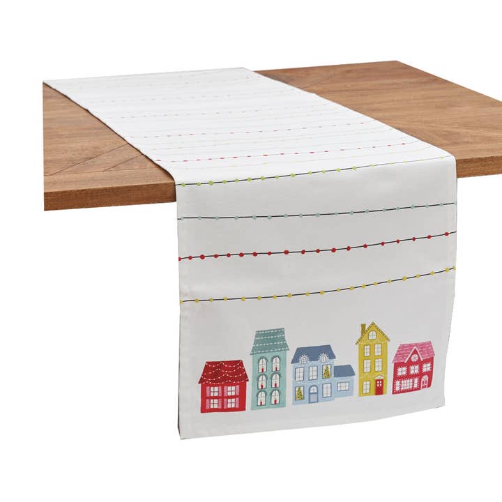 Chemin de table Christmas Village Lights pour la vente par C&F Home